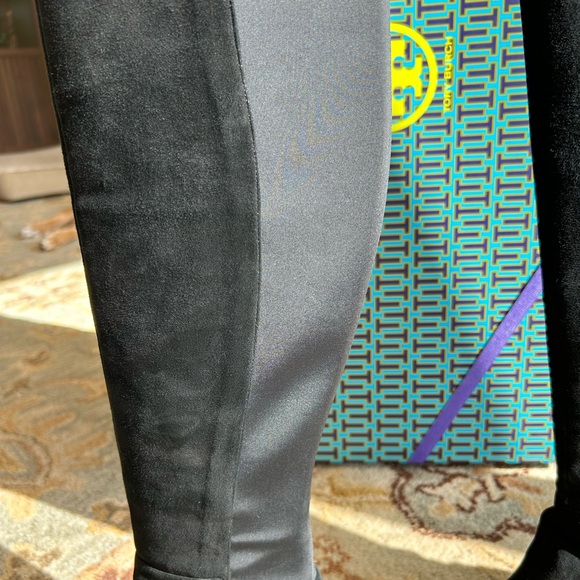 NIB Tory Burch Black Caitlin Stretch Over the Knee Suede/Neoprene Boots - Picture 12 of 14